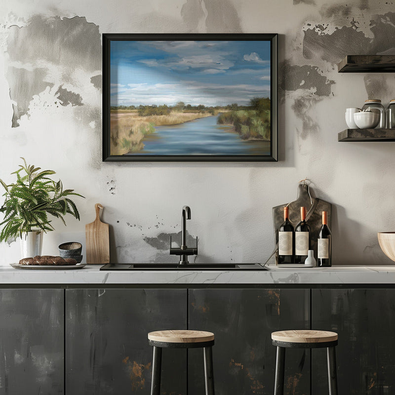 River of Reeds, Botswana - Stretched Canvas, Poster or Fine Art Print I Heart Wall Art