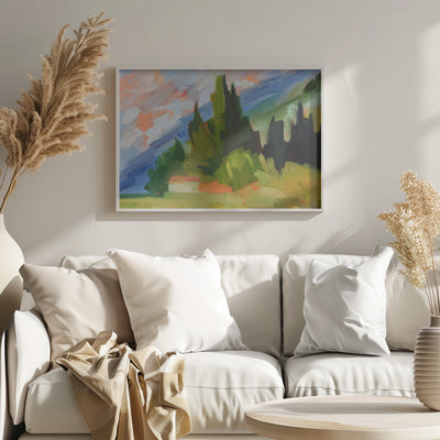 Tuscan Mountainside - Stretched Canvas, Poster or Fine Art Print I Heart Wall Art