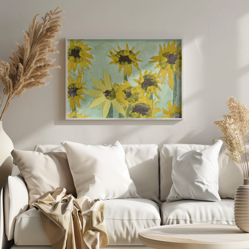 Sunflowers By James Hefer - Stretched Canvas, Poster or Fine Art Print I Heart Wall Art