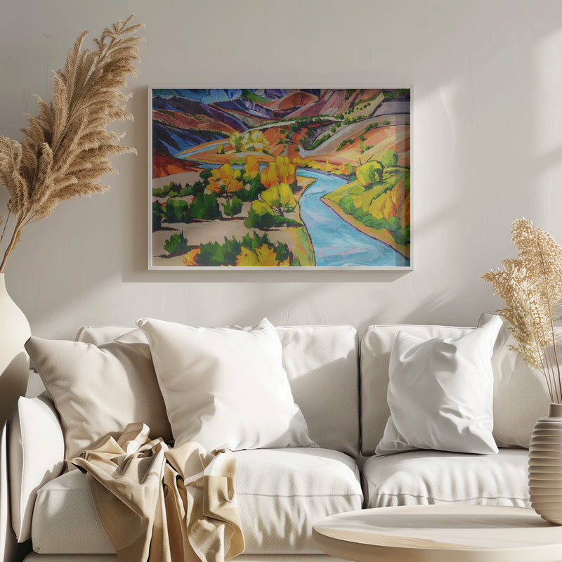 Meandering River - Stretched Canvas, Poster or Fine Art Print I Heart Wall Art