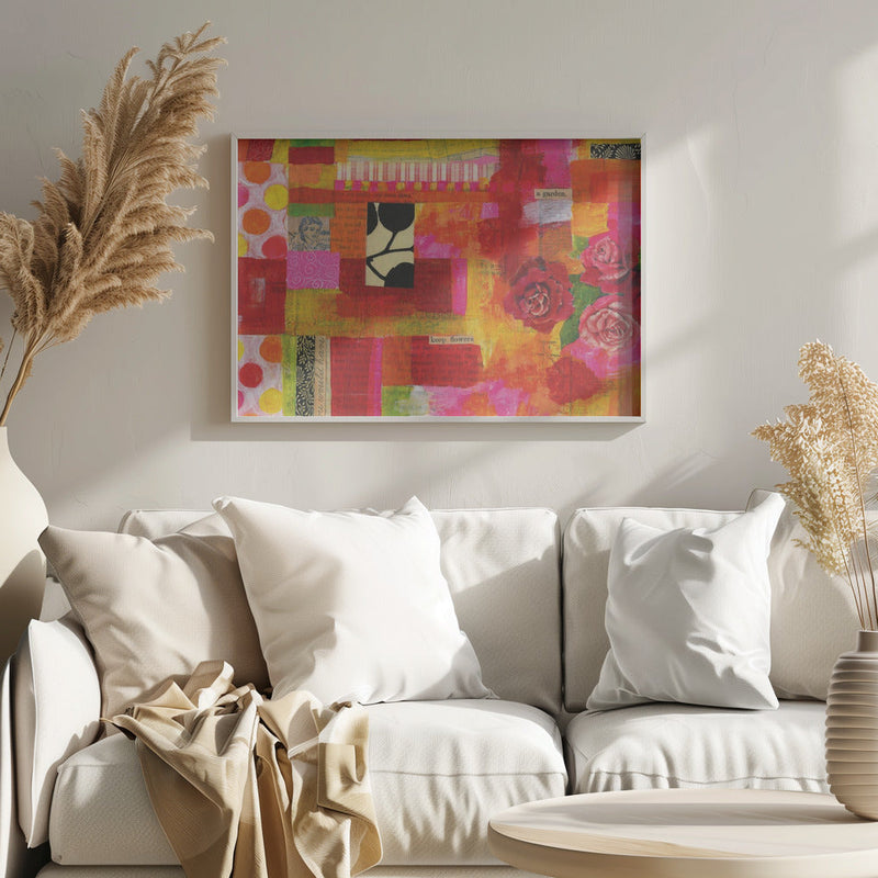 Vibrant Petal Patch - Stretched Canvas, Poster or Fine Art Print I Heart Wall Art