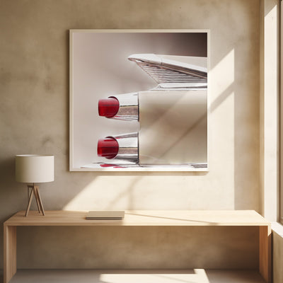 American classic car Custom Royal 1959 tail fin - Square Stretched Canvas, Poster or Fine Art Print I Heart Wall Art