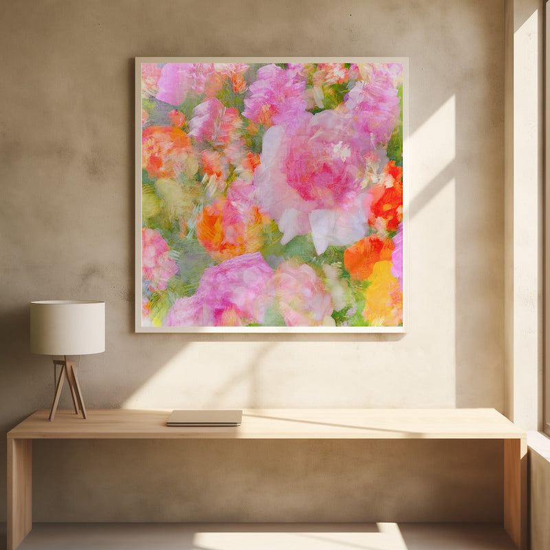 My Rose Garden Impression - Square Stretched Canvas, Poster or Fine Art Print I Heart Wall Art