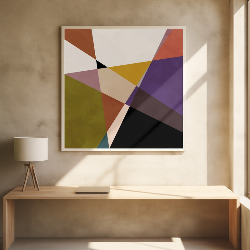 Mid Circles Terracotta Blck3 - Square Stretched Canvas, Poster or Fine Art Print I Heart Wall Art