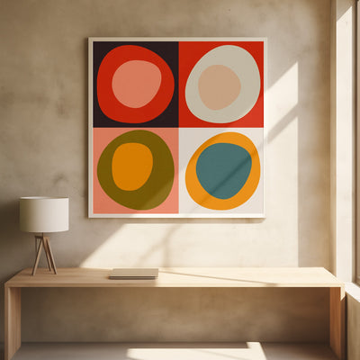 Bauhaus Modern Bold 2 - Square Stretched Canvas, Poster or Fine Art Print I Heart Wall Art
