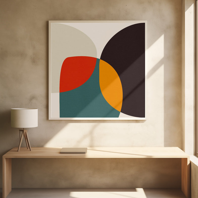 Bauhaus Modern Bold 3 - Square Stretched Canvas, Poster or Fine Art Print I Heart Wall Art