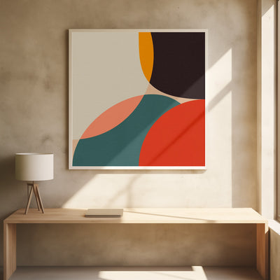 Bauhaus Modern Bold 4 - Square Stretched Canvas, Poster or Fine Art Print I Heart Wall Art