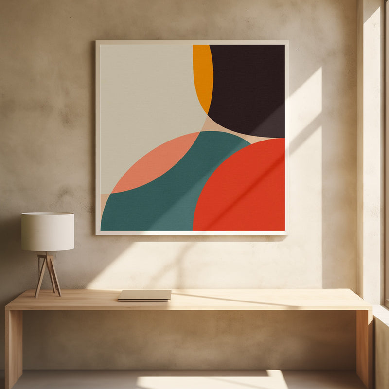 Bauhaus Modern Bold 4 - Square Stretched Canvas, Poster or Fine Art Print I Heart Wall Art