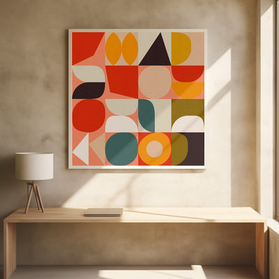 Bauhaus New 4 - Square Stretched Canvas, Poster or Fine Art Print I Heart Wall Art