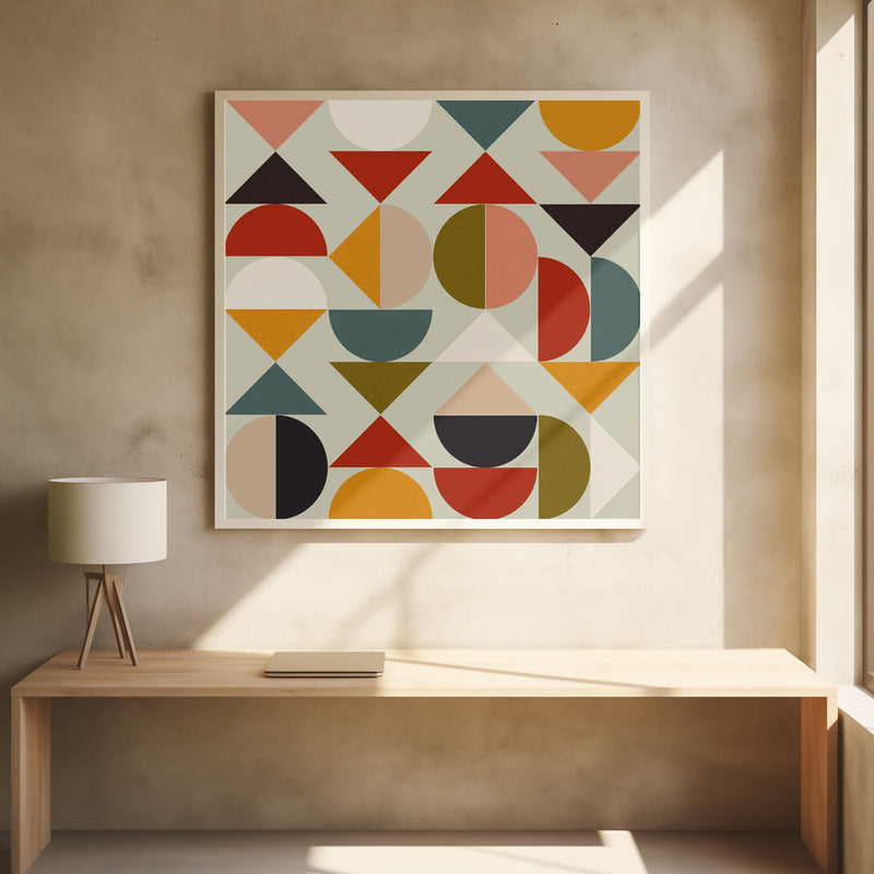 Bauhaus Modern - Square Stretched Canvas, Poster or Fine Art Print I Heart Wall Art