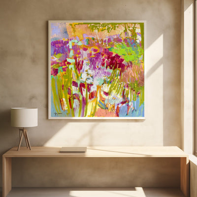 Df008singing - Square Stretched Canvas, Poster or Fine Art Print I Heart Wall Art