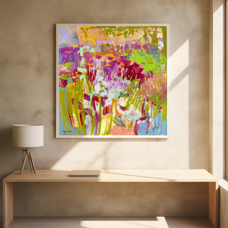 Df008singing - Square Stretched Canvas, Poster or Fine Art Print I Heart Wall Art