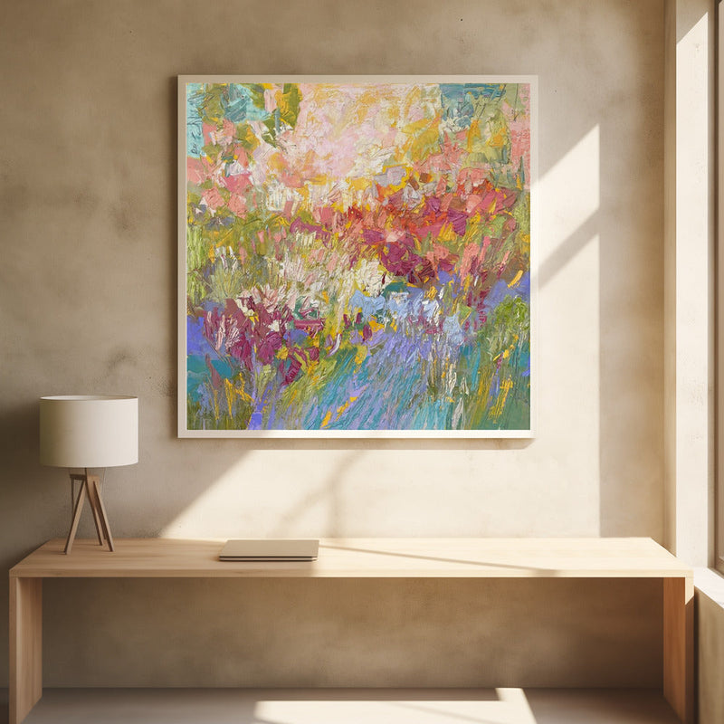 Radiant Floral Harmony - Square Stretched Canvas, Poster or Fine Art Print I Heart Wall Art