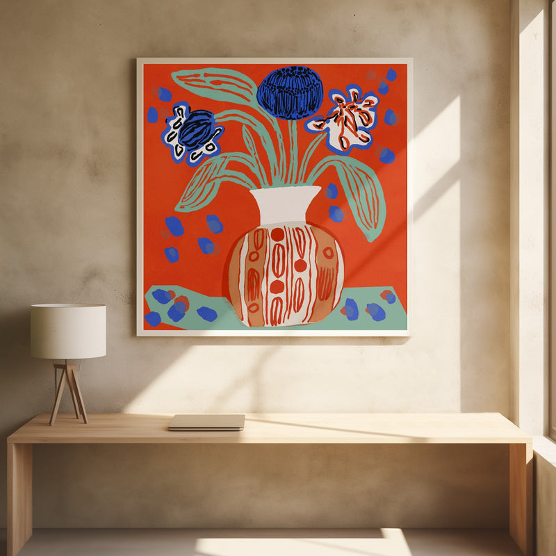 Flower Still Life - Square Stretched Canvas, Poster or Fine Art Print I Heart Wall Art