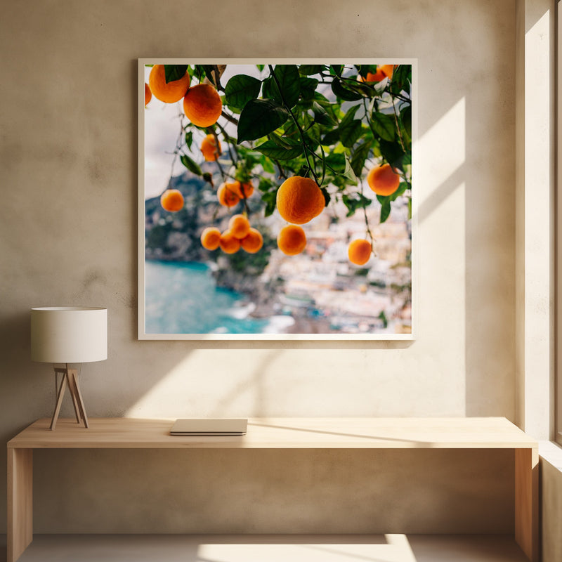 Amalfi Coast Oranges - Square Stretched Canvas, Poster or Fine Art Print I Heart Wall Art