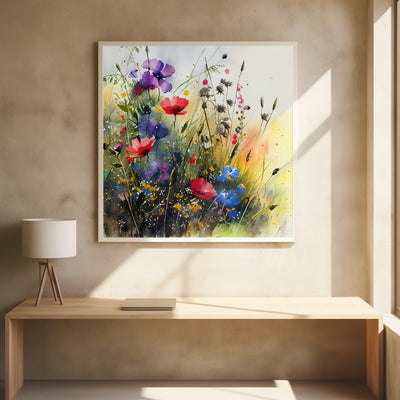Idyllic Meadow (6) - Square Stretched Canvas, Poster or Fine Art Print I Heart Wall Art