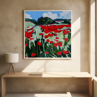 Poppies - Square Stretched Canvas, Poster or Fine Art Print I Heart Wall Art