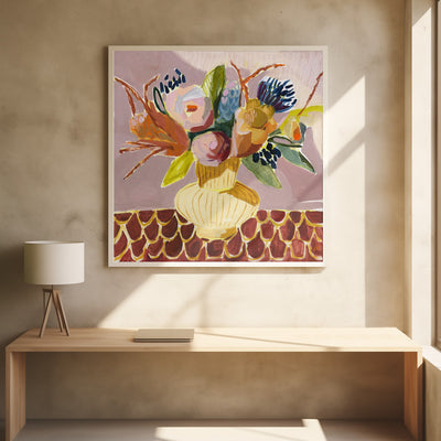 Mauve Bouquet - Square Stretched Canvas, Poster or Fine Art Print I Heart Wall Art