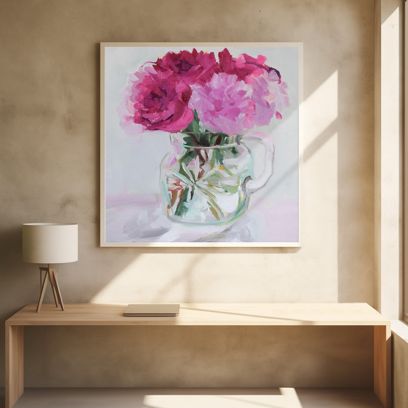 Pretty In Pink - Square Stretched Canvas, Poster or Fine Art Print I Heart Wall Art