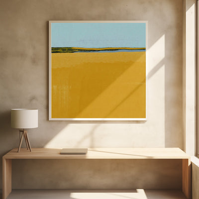 Where Blue Meets Gold - Square Stretched Canvas, Poster or Fine Art Print I Heart Wall Art