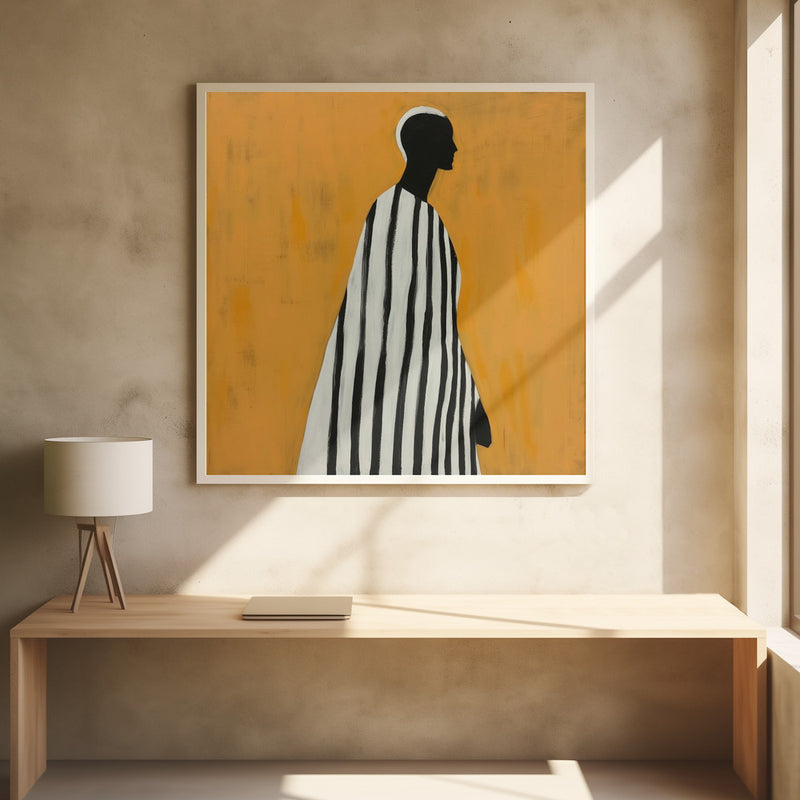 Portrait of a Man - Square Stretched Canvas, Poster or Fine Art Print I Heart Wall Art