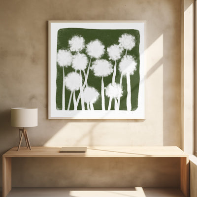 Green Abstract - Square Stretched Canvas, Poster or Fine Art Print I Heart Wall Art