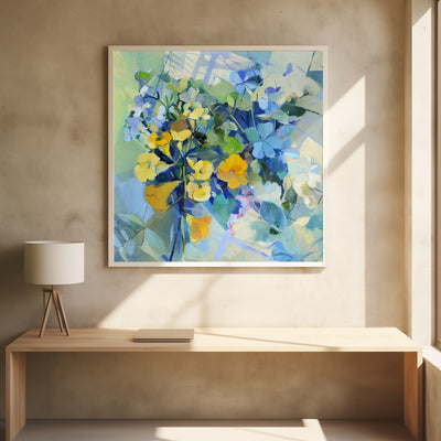 Wellow Oil Canvas  100 100  2011 - Square Stretched Canvas, Poster or Fine Art Print I Heart Wall Art