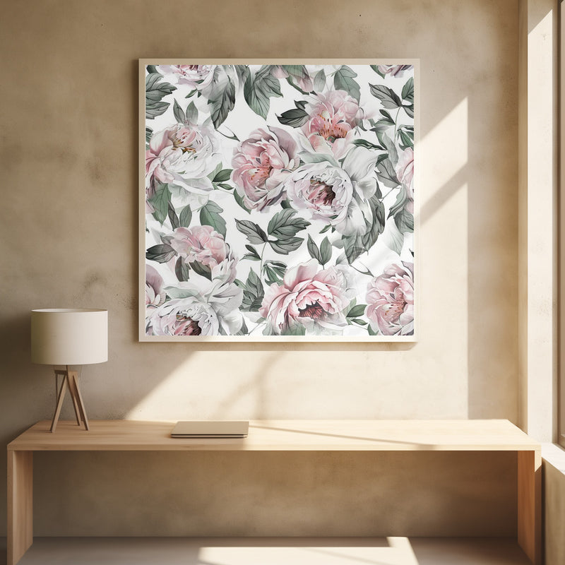 Watercolor Botany Floral Art 7 - Square Stretched Canvas, Poster or Fine Art Print I Heart Wall Art