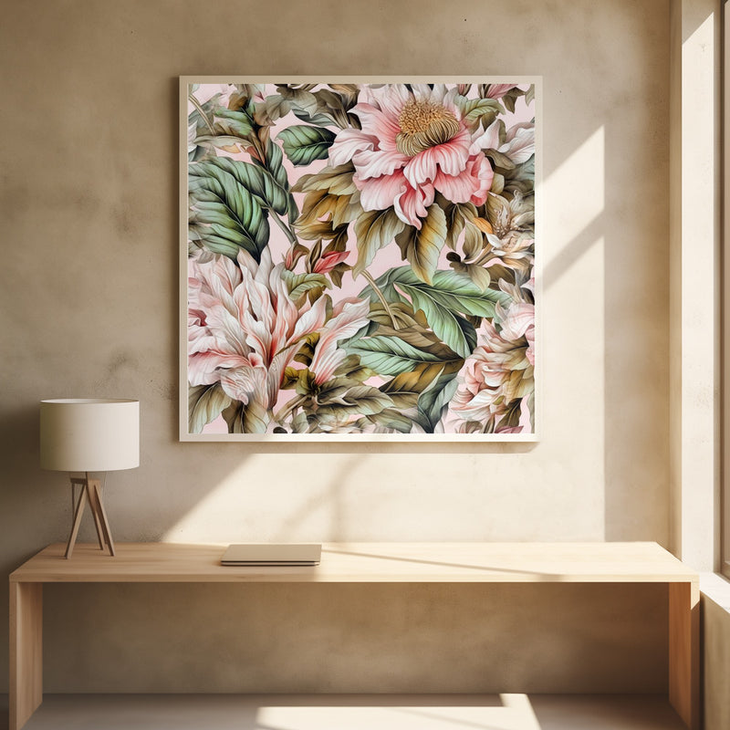 Watercolor Botany Floral Art 17 - Square Stretched Canvas, Poster or Fine Art Print I Heart Wall Art