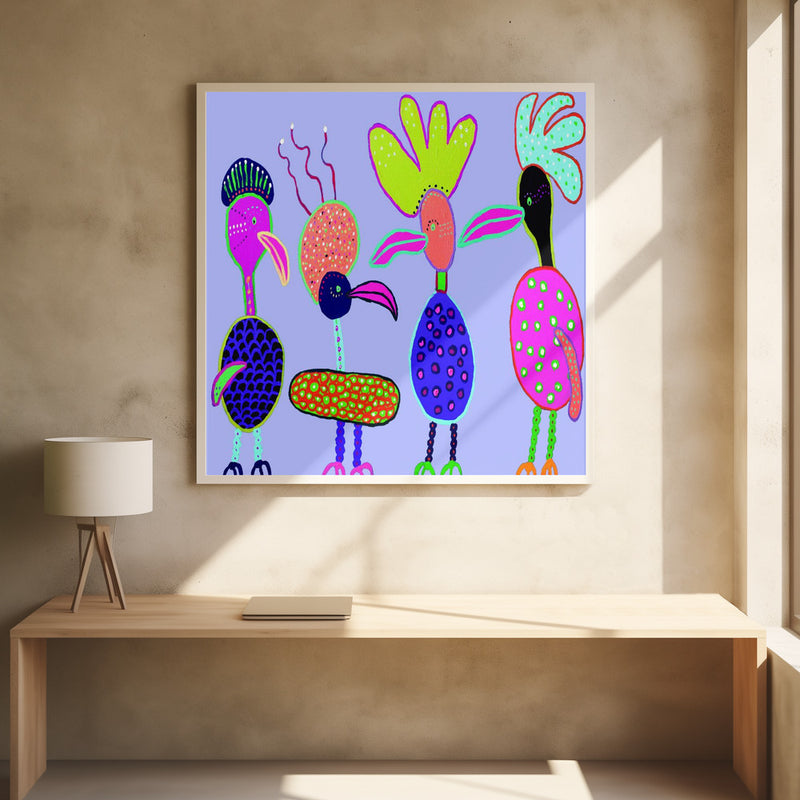 Chatter Boxes - Square Stretched Canvas, Poster or Fine Art Print I Heart Wall Art