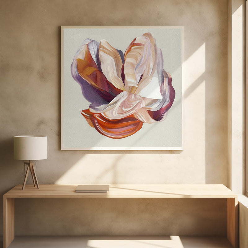 Flow Flower I - Square Stretched Canvas, Poster or Fine Art Print I Heart Wall Art