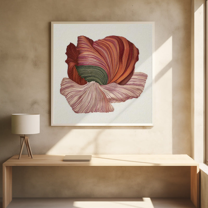 Floral lines I - Square Stretched Canvas, Poster or Fine Art Print I Heart Wall Art