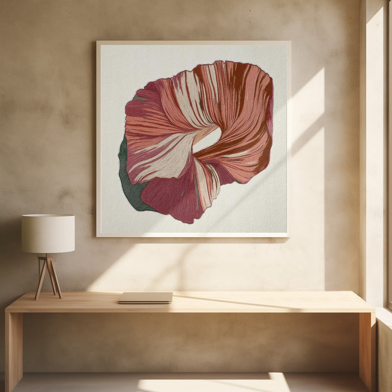 Floral Lines II - Square Stretched Canvas, Poster or Fine Art Print I Heart Wall Art