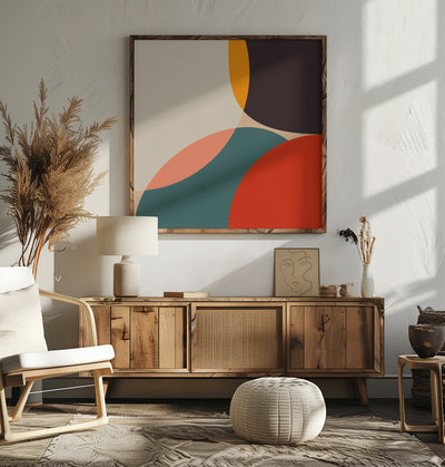 Bauhaus Modern Bold 4 - Square Stretched Canvas, Poster or Fine Art Print I Heart Wall Art