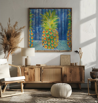Pineapple - Square Stretched Canvas, Poster or Fine Art Print I Heart Wall Art