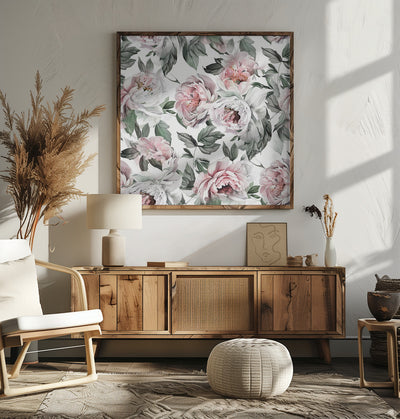 Watercolor Botany Floral Art 7 - Square Stretched Canvas, Poster or Fine Art Print I Heart Wall Art