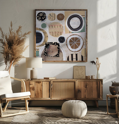 Whimsical Circles - Square Stretched Canvas, Poster or Fine Art Print I Heart Wall Art