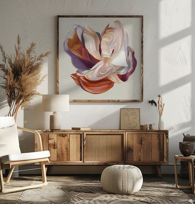 Flow Flower I - Square Stretched Canvas, Poster or Fine Art Print I Heart Wall Art