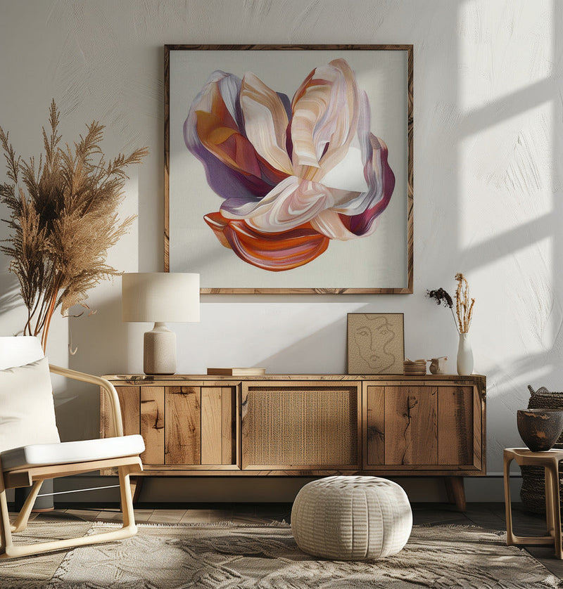 Flow Flower I - Square Stretched Canvas, Poster or Fine Art Print I Heart Wall Art