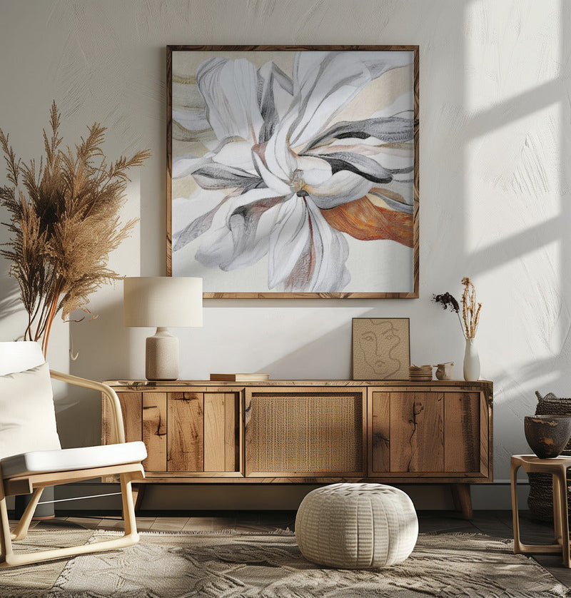 Fleur II - Square Stretched Canvas, Poster or Fine Art Print I Heart Wall Art