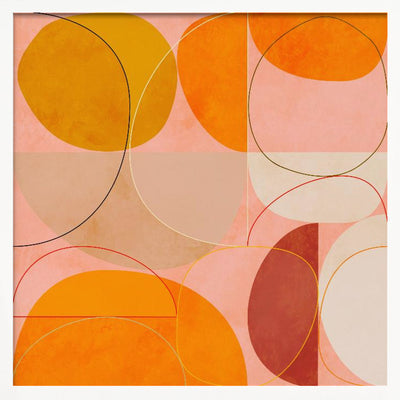 Mid Century Curry Yellow Blush Spring - Square Stretched Canvas, Poster or Fine Art Print I Heart Wall Art