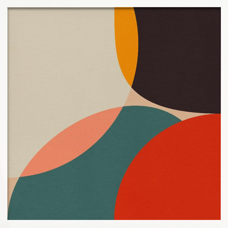 Bauhaus Modern Bold 4 - Square Stretched Canvas, Poster or Fine Art Print I Heart Wall Art