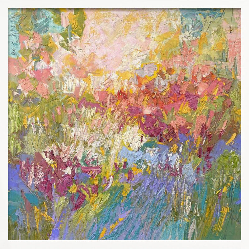 Radiant Floral Harmony - Square Stretched Canvas, Poster or Fine Art Print I Heart Wall Art