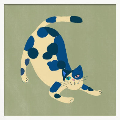 Pouncing cat - Square Stretched Canvas, Poster or Fine Art Print I Heart Wall Art