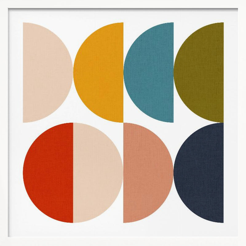 Mid Century Geometric Color Play - Square Stretched Canvas, Poster or Fine Art Print I Heart Wall Art