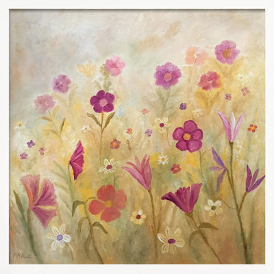 Flowers In the Mist - Square Stretched Canvas, Poster or Fine Art Print I Heart Wall Art