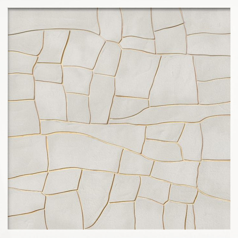Golden crack A - Square Stretched Canvas, Poster or Fine Art Print I Heart Wall Art