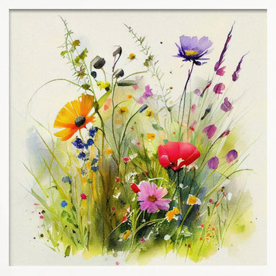 Meadow Nature Art (10) - Square Stretched Canvas, Poster or Fine Art Print I Heart Wall Art