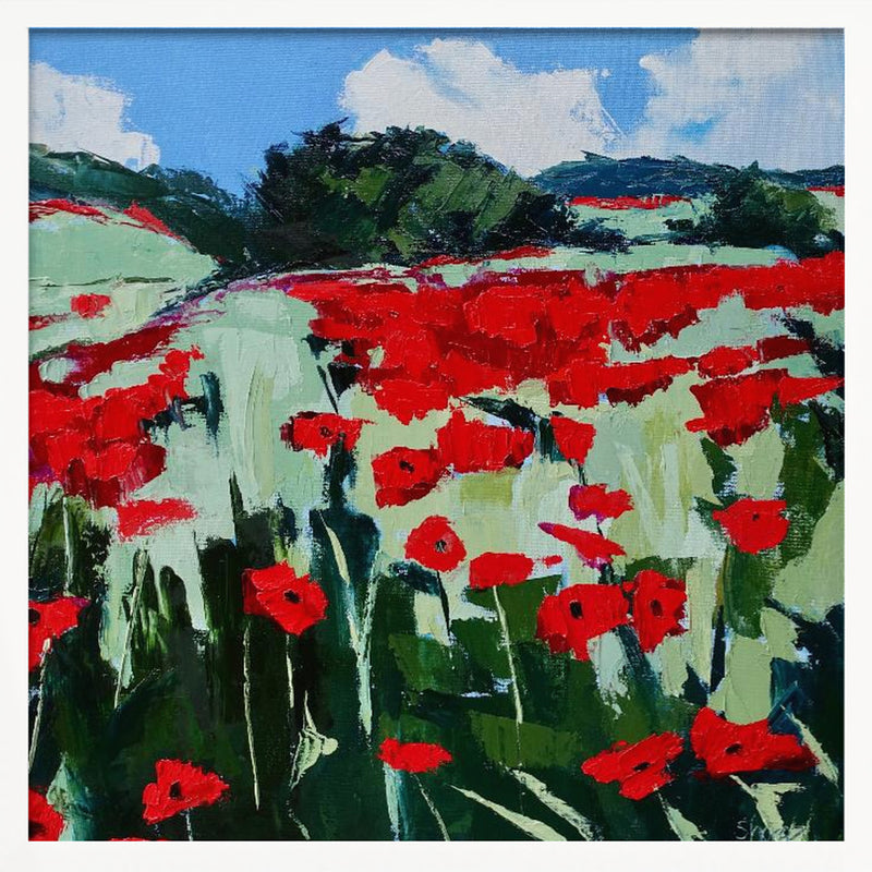 Poppies - Square Stretched Canvas, Poster or Fine Art Print I Heart Wall Art