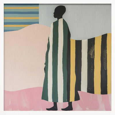 Man In Stripes - Square Stretched Canvas, Poster or Fine Art Print I Heart Wall Art